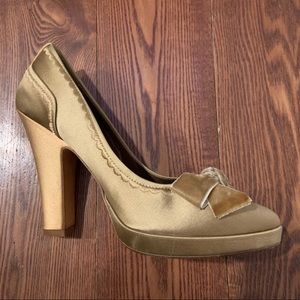 Cole Haan Nike Air Satin and Velvet Bow Pumps